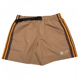 Adidas x Human Made Men Windshorts (brown / cardboard / tangerine)