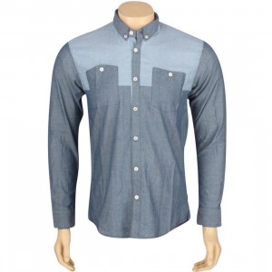 ARSNL Maurader Woven Long Sleeve Shirt (dark blue chambray)