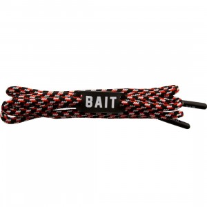 BAIT Bred Premium Rope Shoelaces (black / red / white)