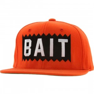 BAIT Box Logo Snapback Cap (orange / white)