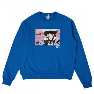 BAIT x Cowboy Bebop Men Bang Crewneck Sweater (blue)
