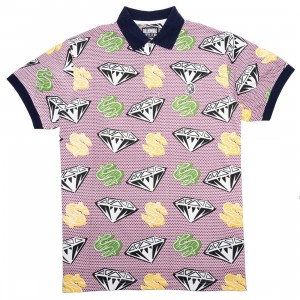 Billionaire Boys Club Men Spotted Polo Shirt (pink / white / print)