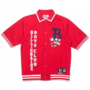 Billionaire Boys Club Men Marquee Knit Shirt (red)