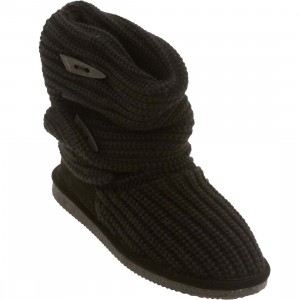 Bearpaw Women Knit Tall Boot (black)