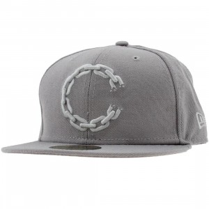 Crooks and Castles C Link Logo New Era Fitted Cap (grey)