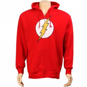 DC Comics Flash Logo Zip Up Hoody (red)