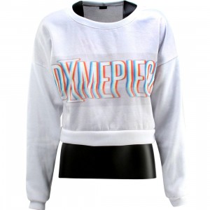 Dimepiece Women Blurred Logo Crop Sweater (white / multi) 1S