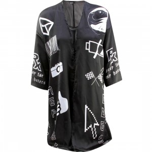 Dimepiece Women Verbage Symbol Kimono (black)
