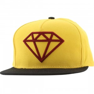 Diamond Supply Co Rock Logo Snapback Cap (yellow / red / black)