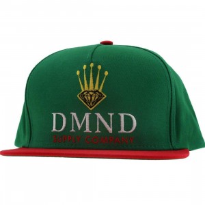 Diamond Supply Co Rollie Snapback Cap (green / red)