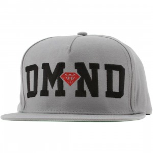 Diamond Supply Co DMND Snapback Cap (grey / black / red)