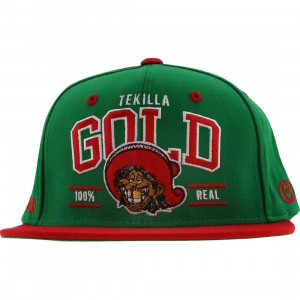 Gold Tekilla Starter Snapback Cap (green / red)