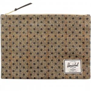 Herschel Supply Co Network XL Pouch (tan / harris tweed black polka)