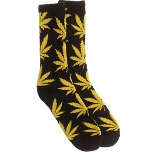 HUF Plantlife Crew Socks (black / yellow) 1S
