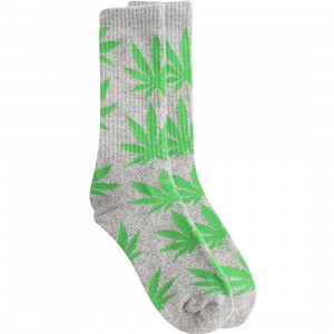 HUF Plantlife Crew Socks (grey / green) 1S