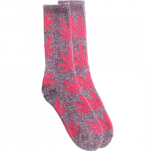 HUF Plantlife Crew Socks (purple heather / pink) 1S