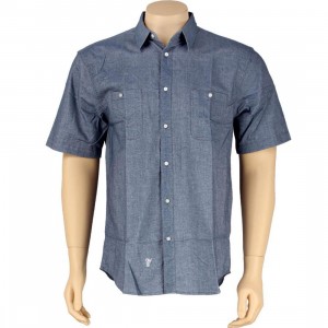 HUF Pinpoint Oxford Short Sleeve Shirt (navy)