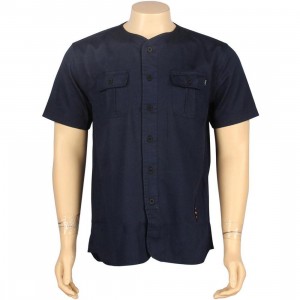 HUF Twill Baseball Short Sleeve Shirt (navy)