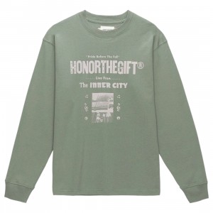 Honor The Gift Men Stereo Long Sleeve Tee (green / sage)