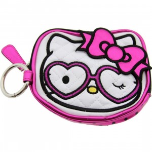 Hello Kitty Heart Glasses Coin Bag (pink / white)