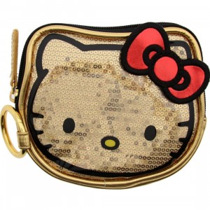 Hello Kitty Sequins Face Coin Bag (gold)