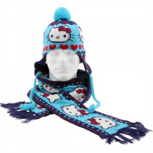 Hello Kitty Hearts Scarf And Beanie Gift Pack (blue / navy) 1S