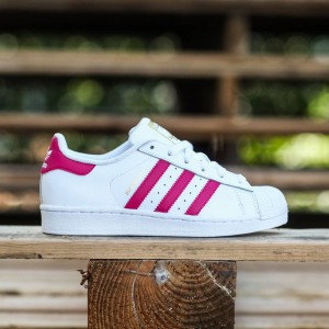 Adidas Big Kids Superstar Foundation (white / pink buzz / running white)