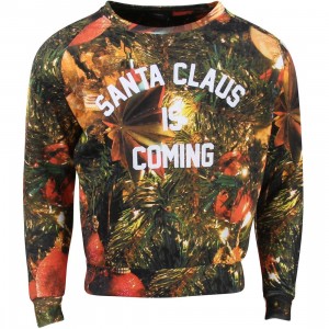 Eleven Paris Women Holiday Santa Claus Is Coming Sweater (red / print)