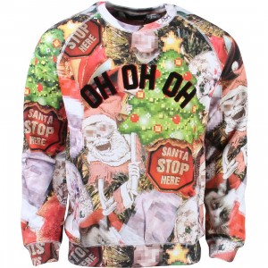 Eleven Paris Men Holiday Ho Ho Ho Mirrored Sweater (red / green)