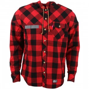 Mishka Men Utility Hooded Button Up Jacket (red)