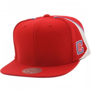 Mitchell And Ness Los Angeles Clippers Blank Front Snapback Cap (red)