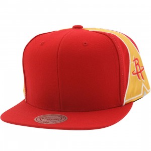 Mitchell And Ness Houston Rockets Blank Front Snapback Cap (red)