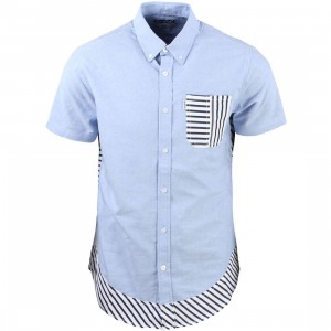 Staple Men Beta Short Sleeve Woven Shirt (blue / chambray)