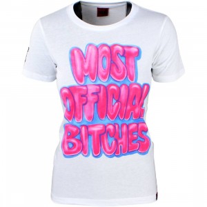 Married To The Mob Women Airbrush Tee (white / pink)