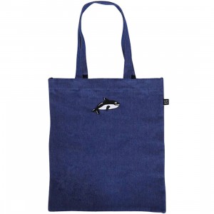 Lazy Oaf Killer Whale Tote Bag (blue / denim)