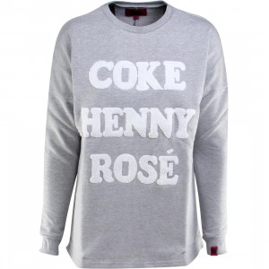 Married To The Mob Coke Henny Rose Fleece Oversized Crewneck (gray / heather gray)