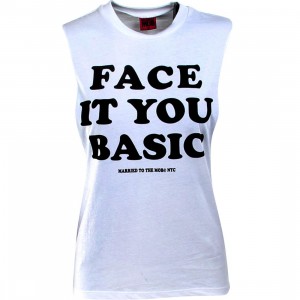 Married To The Mob Women Face It Muscle Tee (white)