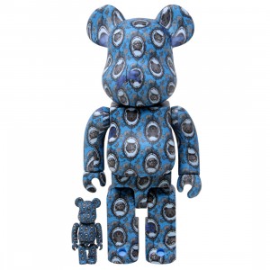 Medicom Robe Japonica Mirror 100% 400% Bearbrick Figure Set (blue)