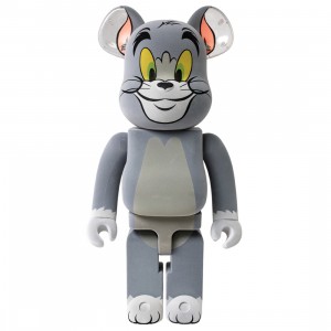 Medicom Tom and Jerry - Tom Flocky 1000% Bearbrick Figure (gray)