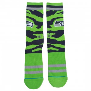 Stance x NFL Men Seattle Seahawk Tigerstripe Socks (green)