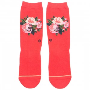 Stance Women Not Thirsty Crew Socks (red)