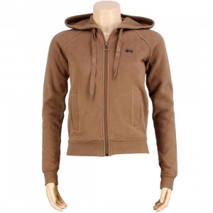 Stussy Womens Classic Embroidered Hoody (brown)
