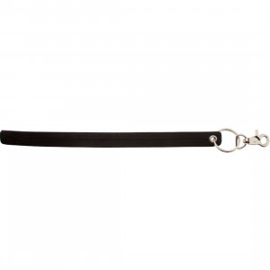 Stussy Pinstripe Leather Keychain (black)