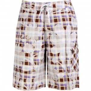 Stussy Plaid Flowers Swim Trunk (purple)