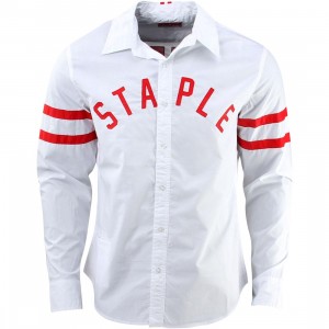 Staple Parallel Long Sleeve Woven Shirt (white)