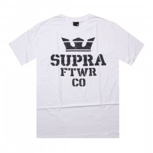 Supra Crackle Stack Tee (white / blue)