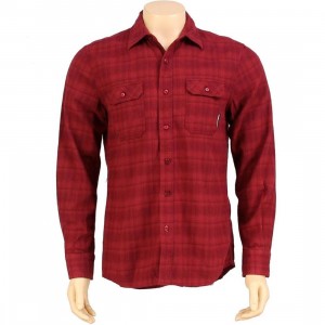 The Hundreds Dark Flannel Long Sleeve Shirt (burgundy)