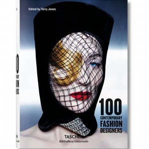 100 Contemporary Fashion Designers Hardcover Book (black / blue)