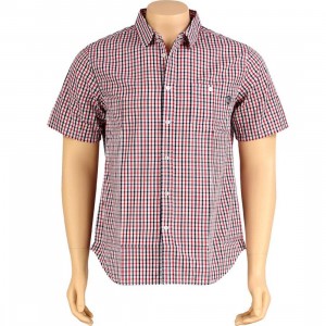 Undefeated Plaid Woven Short Sleeve Shirt (red)