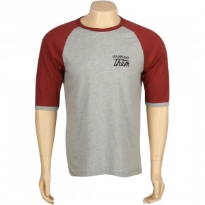 Us Versus Them Articles Raglan (red / grey heather)